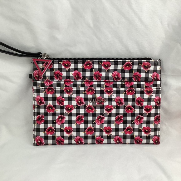 Guess Handbags - Guess Floral Gingham PVC Clutch